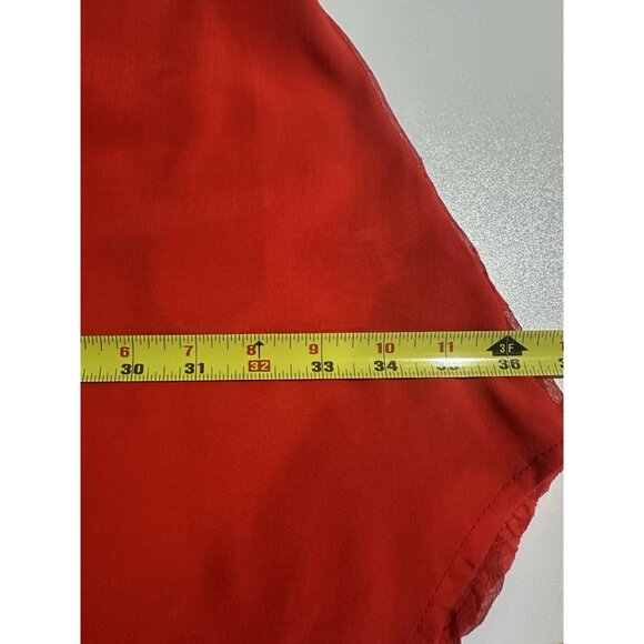 Andree by Unit Sz 1x V-Neck Top Roll Tab Red Embroidered Lace Boho Flowy - Picture 9 of 13